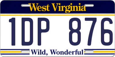 WV license plate 1DP876