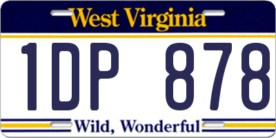 WV license plate 1DP878