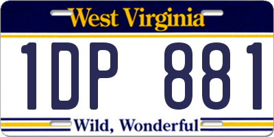 WV license plate 1DP881