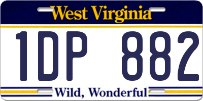 WV license plate 1DP882