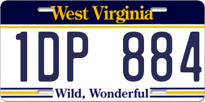 WV license plate 1DP884