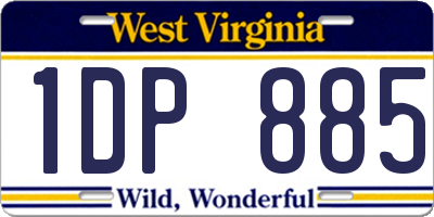 WV license plate 1DP885