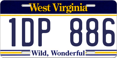 WV license plate 1DP886