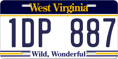 WV license plate 1DP887
