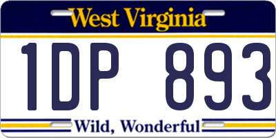 WV license plate 1DP893
