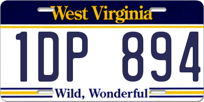WV license plate 1DP894