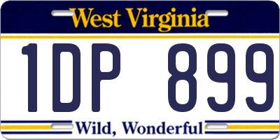 WV license plate 1DP899