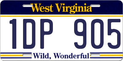 WV license plate 1DP905