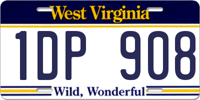 WV license plate 1DP908