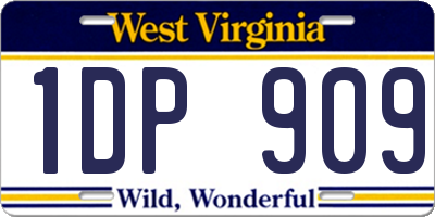 WV license plate 1DP909