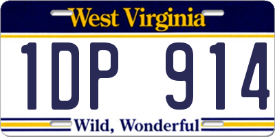 WV license plate 1DP914