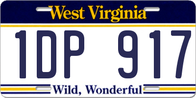 WV license plate 1DP917