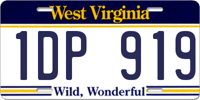 WV license plate 1DP919