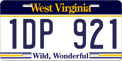 WV license plate 1DP921