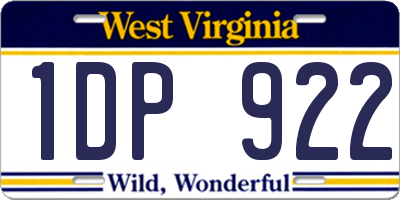 WV license plate 1DP922