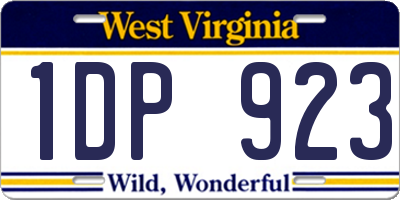 WV license plate 1DP923