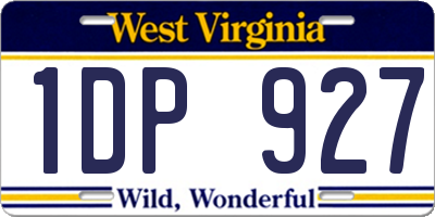 WV license plate 1DP927