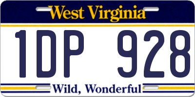 WV license plate 1DP928