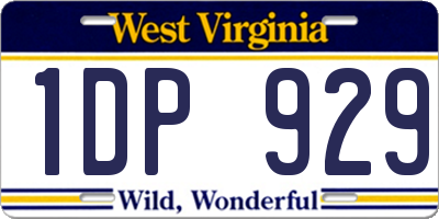 WV license plate 1DP929