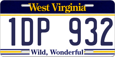 WV license plate 1DP932
