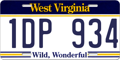 WV license plate 1DP934