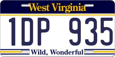 WV license plate 1DP935