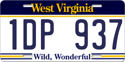 WV license plate 1DP937