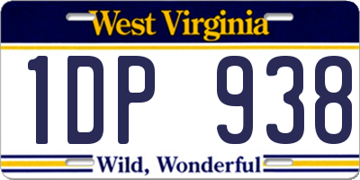 WV license plate 1DP938