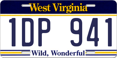 WV license plate 1DP941