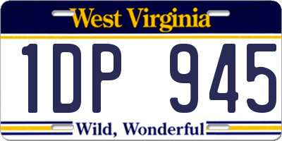 WV license plate 1DP945