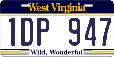 WV license plate 1DP947