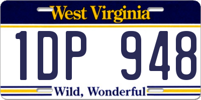 WV license plate 1DP948