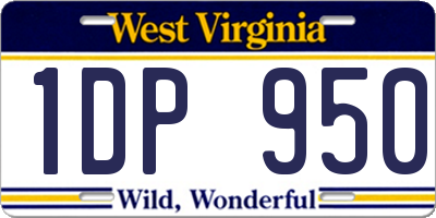 WV license plate 1DP950