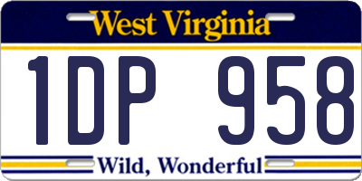 WV license plate 1DP958
