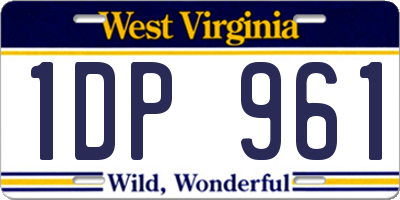WV license plate 1DP961