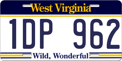 WV license plate 1DP962