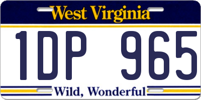 WV license plate 1DP965