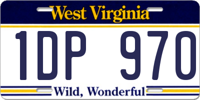 WV license plate 1DP970
