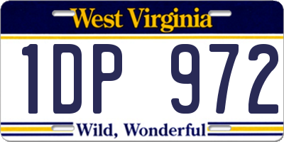 WV license plate 1DP972