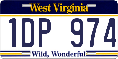 WV license plate 1DP974