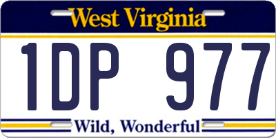 WV license plate 1DP977