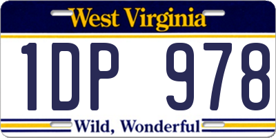 WV license plate 1DP978