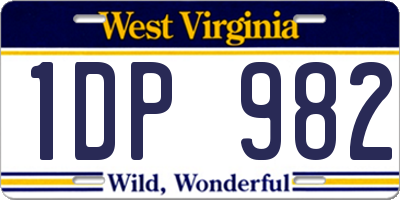 WV license plate 1DP982
