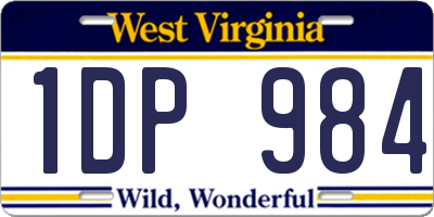 WV license plate 1DP984