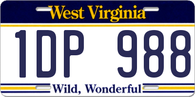 WV license plate 1DP988