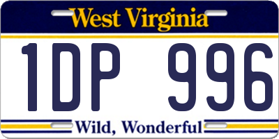 WV license plate 1DP996
