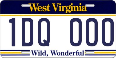 WV license plate 1DQ000