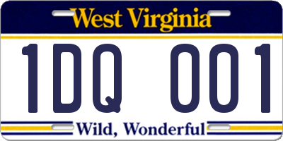 WV license plate 1DQ001