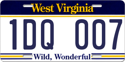 WV license plate 1DQ007
