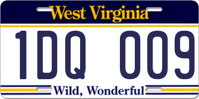 WV license plate 1DQ009
